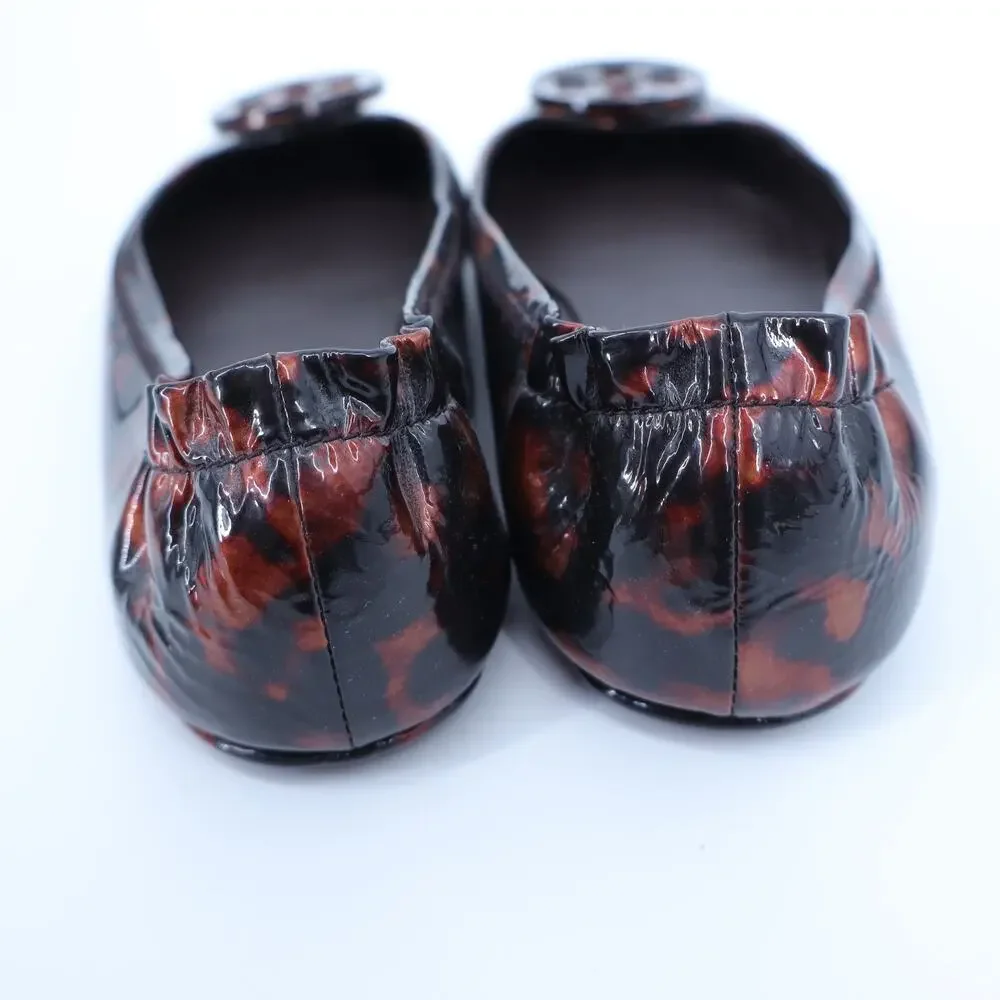 TORY BURCH Minnie Travel Ballet Flats NWOT Tortoise Brown Slip On Women's 6.5